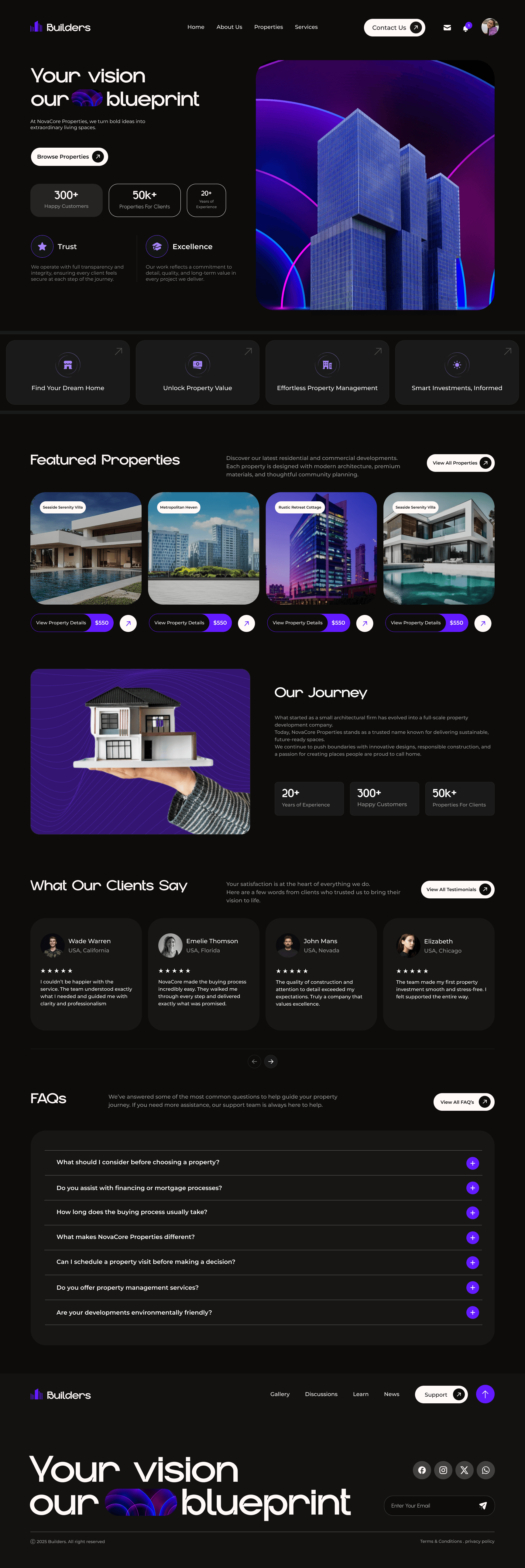 Website design concept for NovaCore